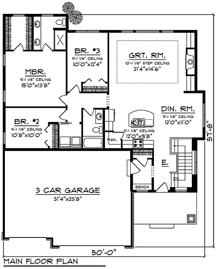 House Plan 75428 First Level Plan