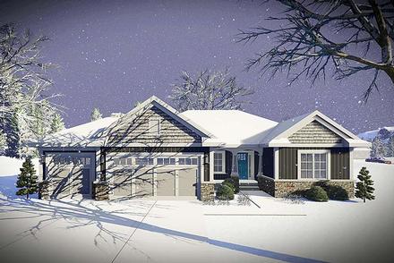 Cottage Craftsman Ranch Traditional Elevation of Plan 75429