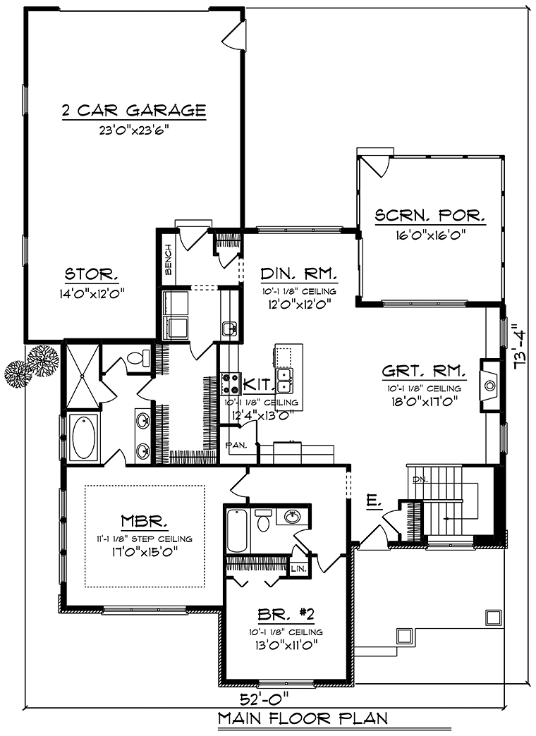 Cottage Country Craftsman Level One of Plan 75430