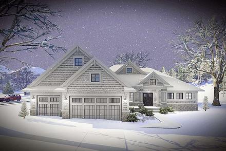 Cottage Country Craftsman Elevation of Plan 75432
