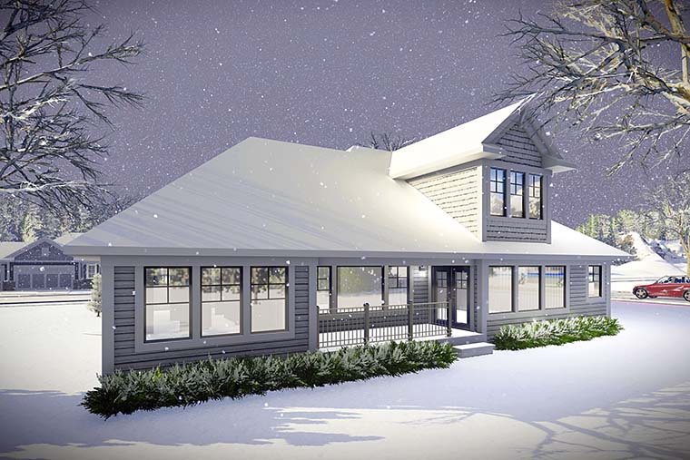 Cottage Country Craftsman Rear Elevation of Plan 75432