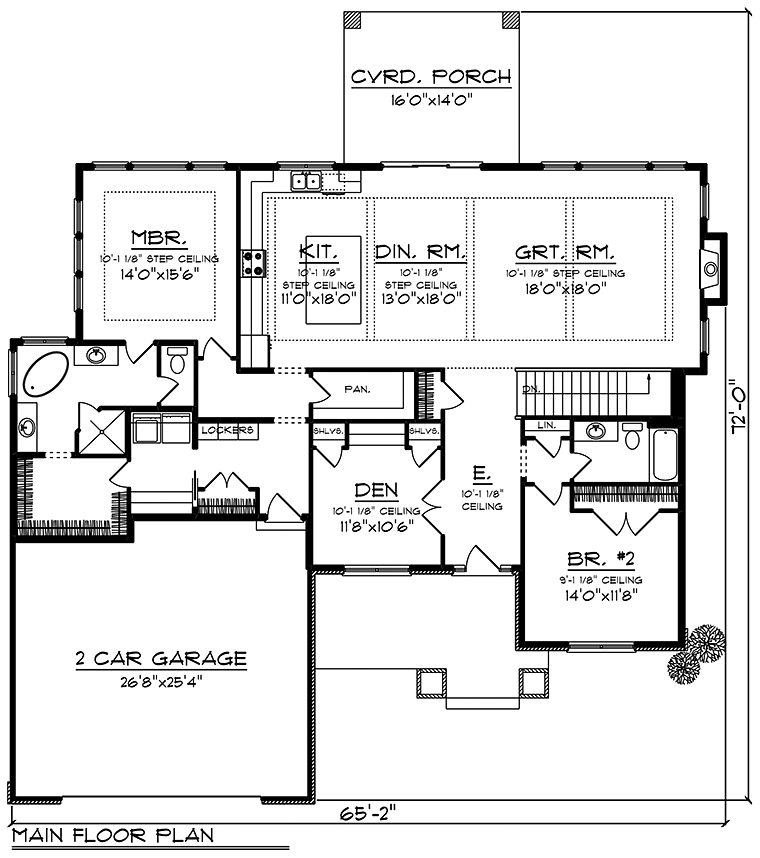 Bungalow Cottage Craftsman Level One of Plan 75435