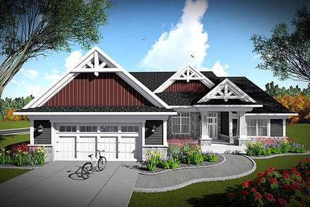 Bungalow Cottage Craftsman Elevation of Plan 75435