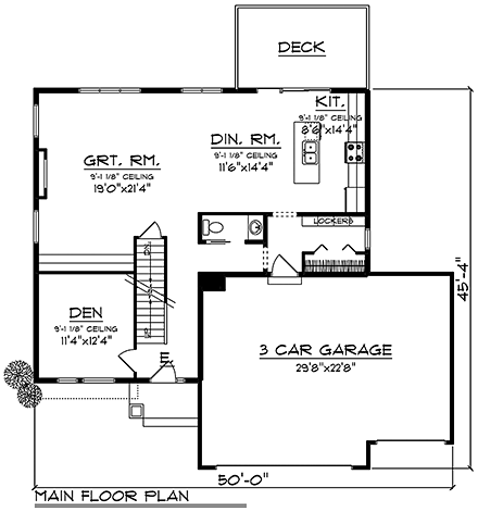 House Plan 75437 First Level Plan