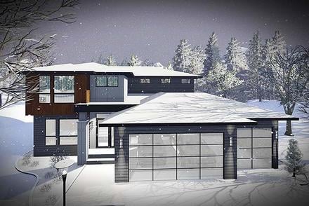 Contemporary Modern Elevation of Plan 75437