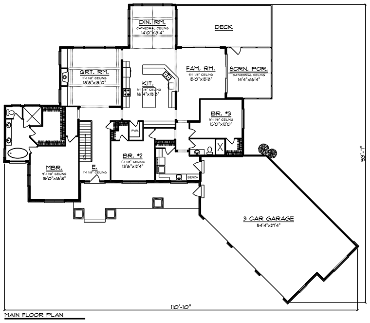 Bungalow Cottage Craftsman Level One of Plan 75439