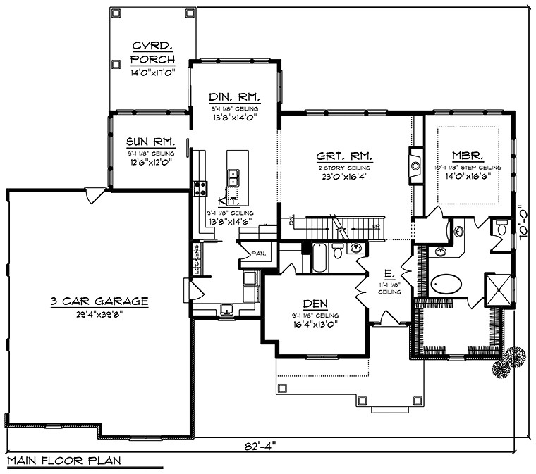 Country Farmhouse Level One of Plan 75440