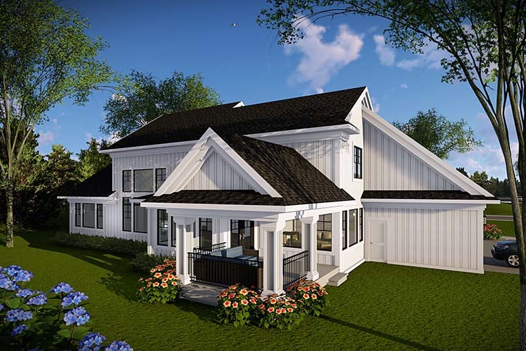 Country Farmhouse Rear Elevation of Plan 75440