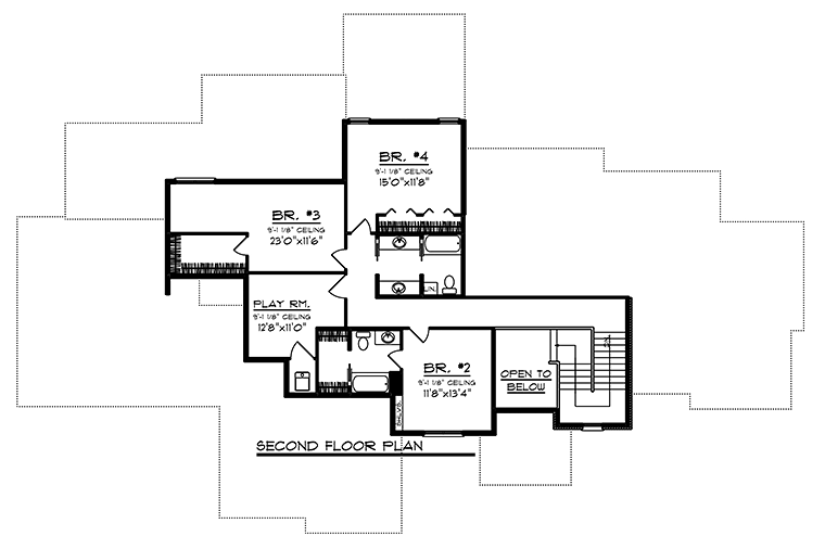 Craftsman Traditional Level Two of Plan 75442