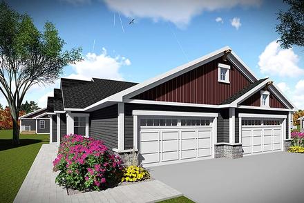 Country Craftsman Elevation of Plan 75443