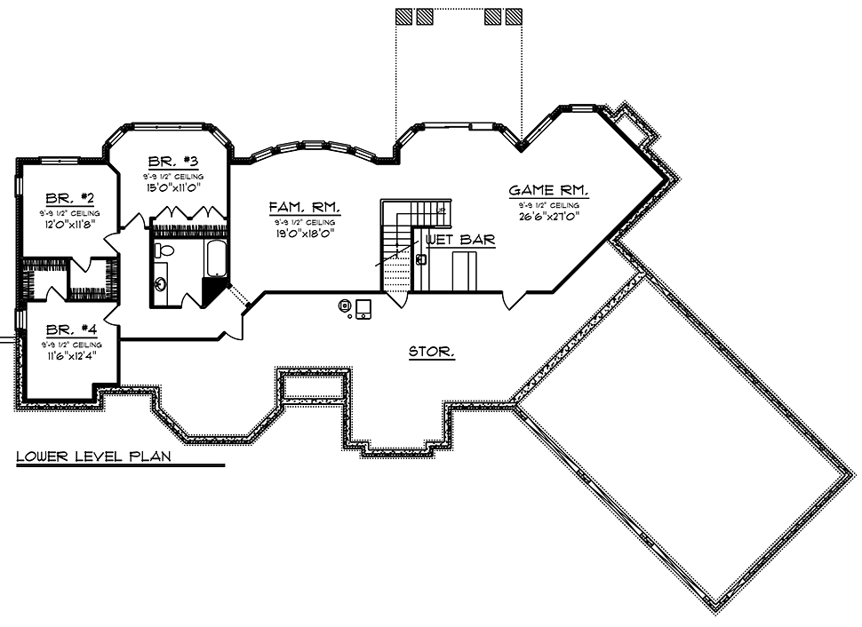 Traditional Lower Level of Plan 75446
