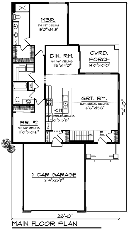 House Plan 75449 First Level Plan