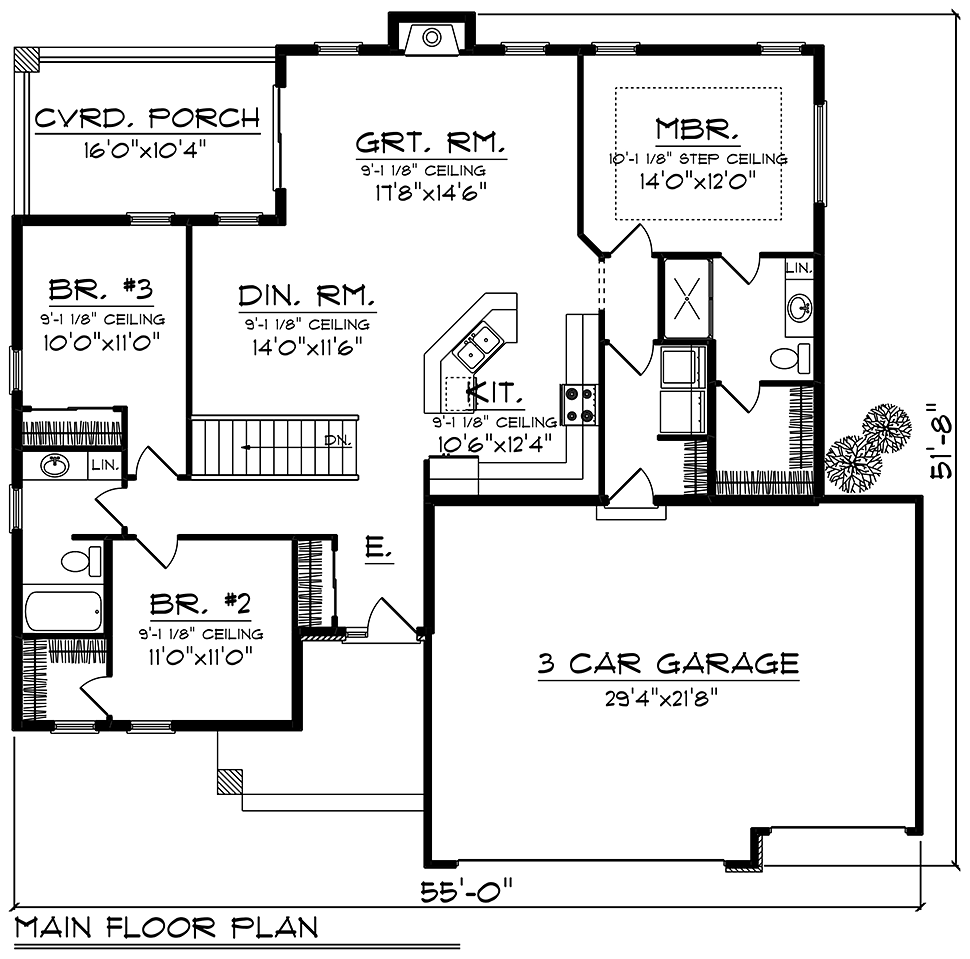 Modern Ranch Level One of Plan 75450