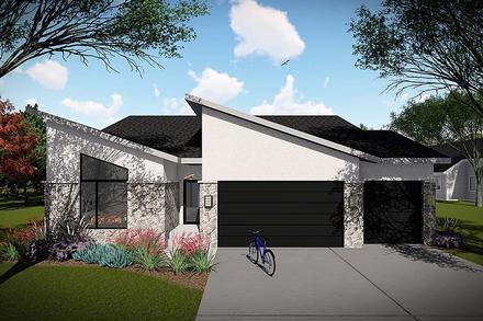 Modern Ranch Elevation of Plan 75452