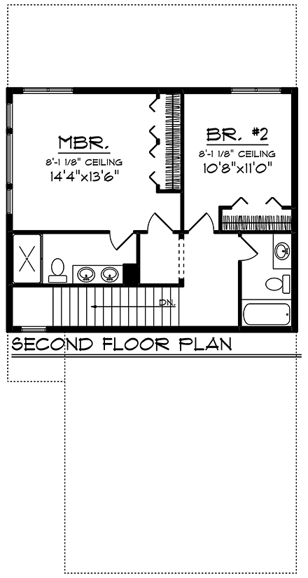 House Plan 75453 Second Level Plan
