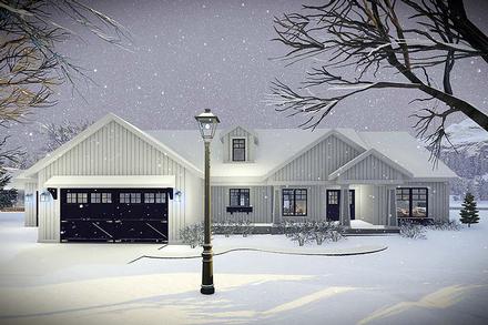 Craftsman Farmhouse Ranch Traditional Elevation of Plan 75456
