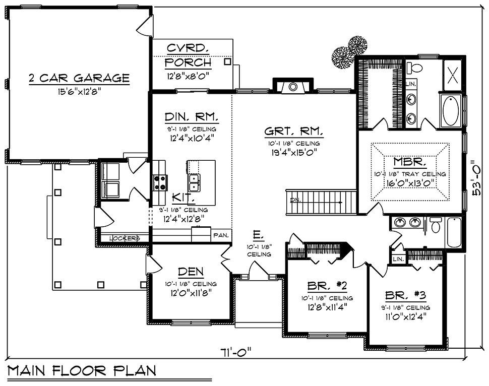 Craftsman Ranch Level One of Plan 75457