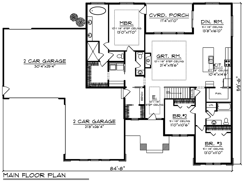 Modern Ranch Tuscan Level One of Plan 75461