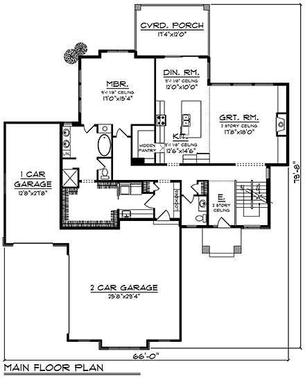 House Plan 75464 First Level Plan