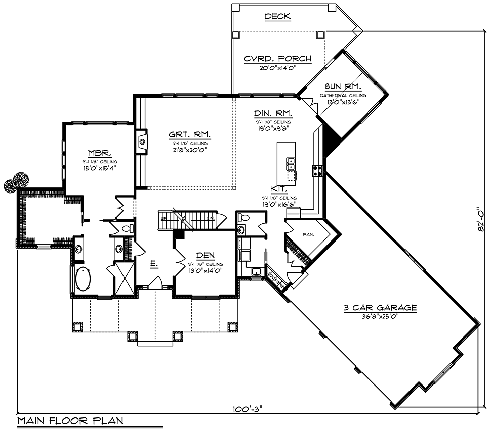 Craftsman Traditional Level One of Plan 75465