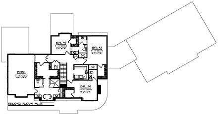 House Plan 75466 Second Level Plan