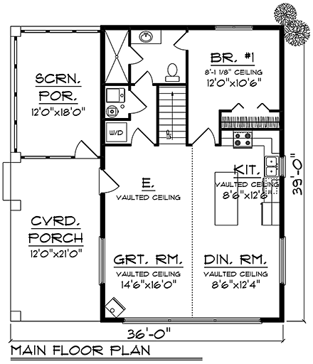 House Plan 75467 First Level Plan