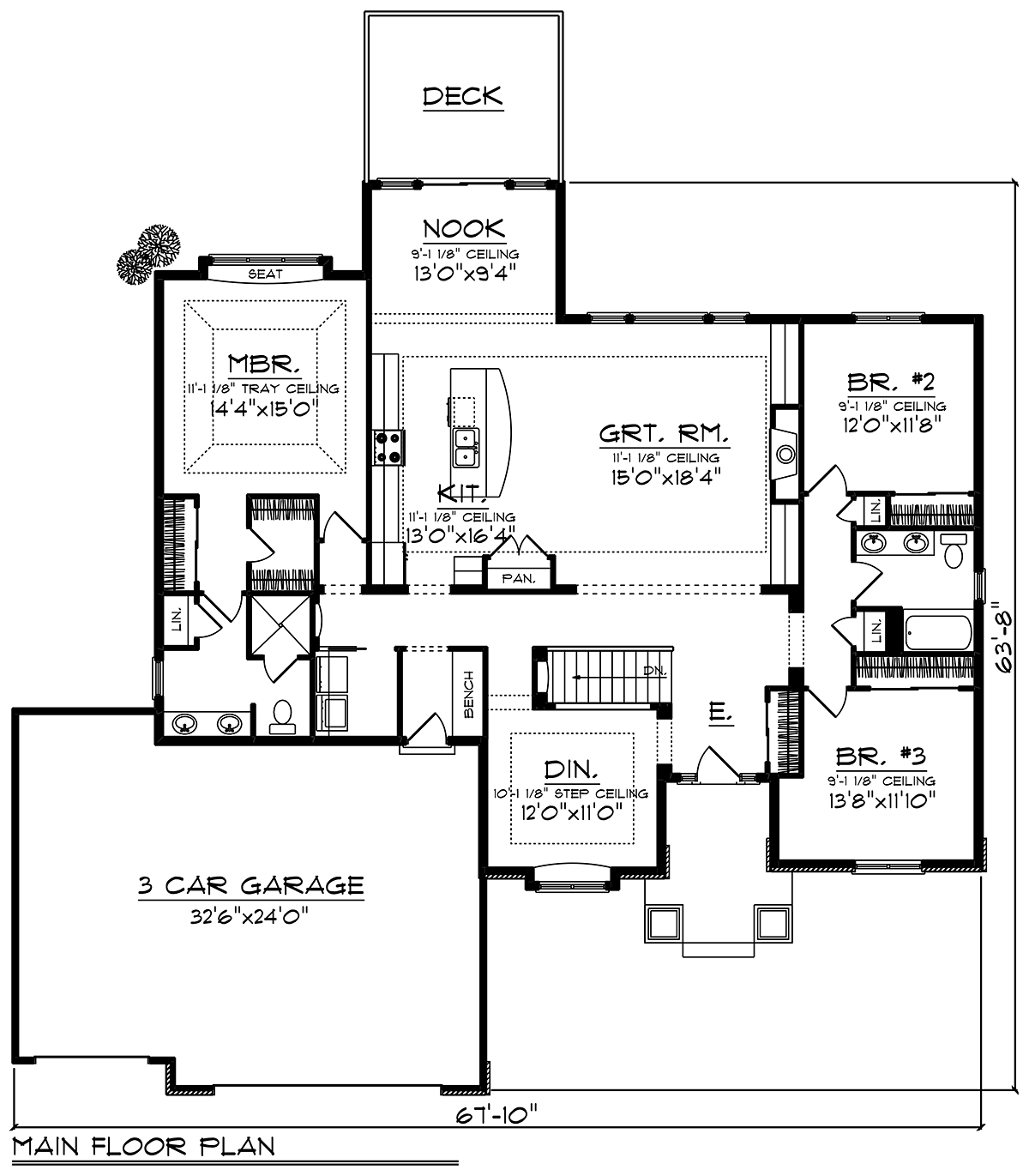 Craftsman Ranch Level One of Plan 75470