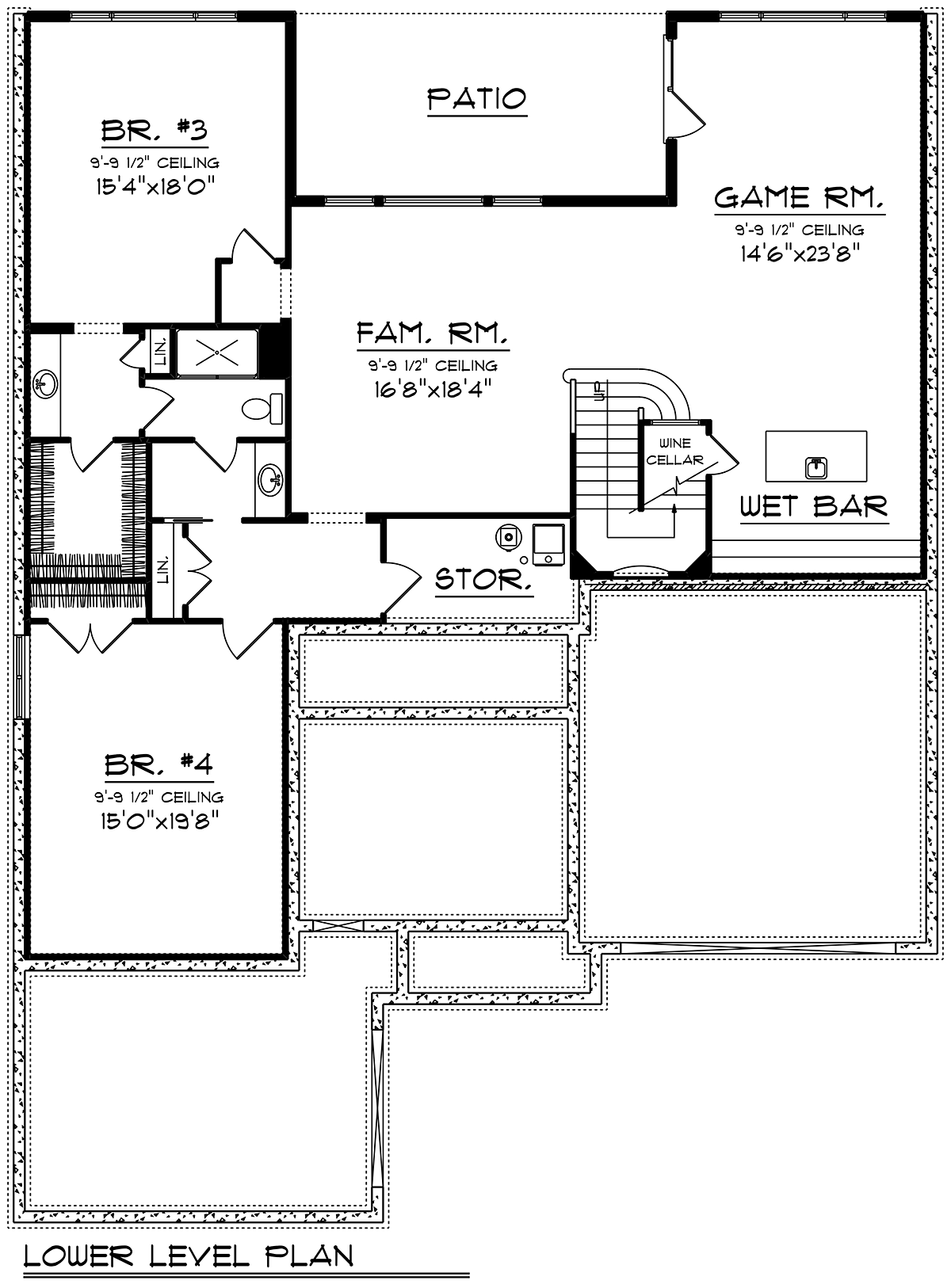 Southwest Tuscan Lower Level of Plan 75471