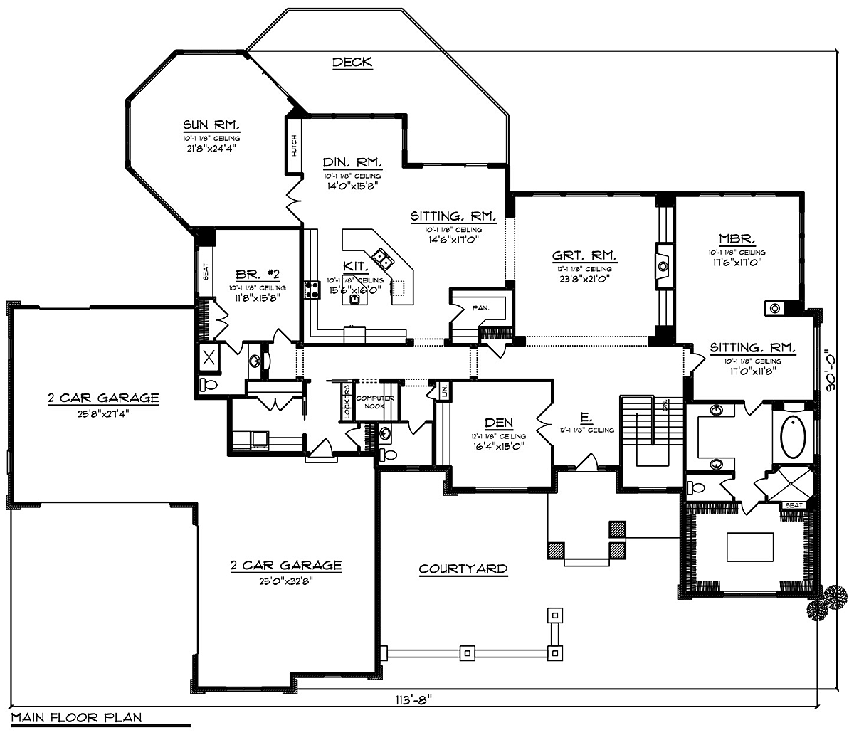 Ranch Traditional Level One of Plan 75478