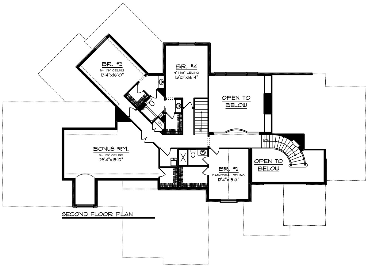 Craftsman Ranch Traditional Level Two of Plan 75479