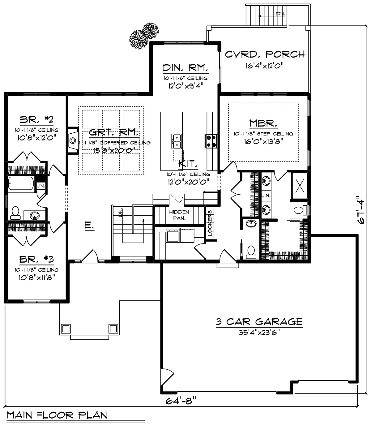 Craftsman Ranch Traditional Level One of Plan 75485