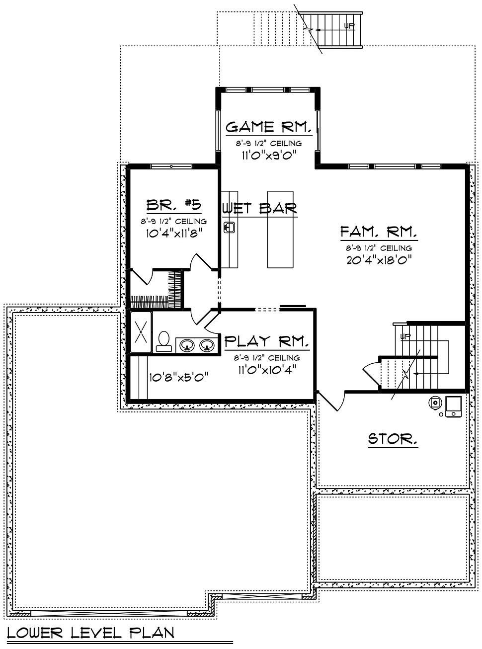 Craftsman Ranch Traditional Lower Level of Plan 75487