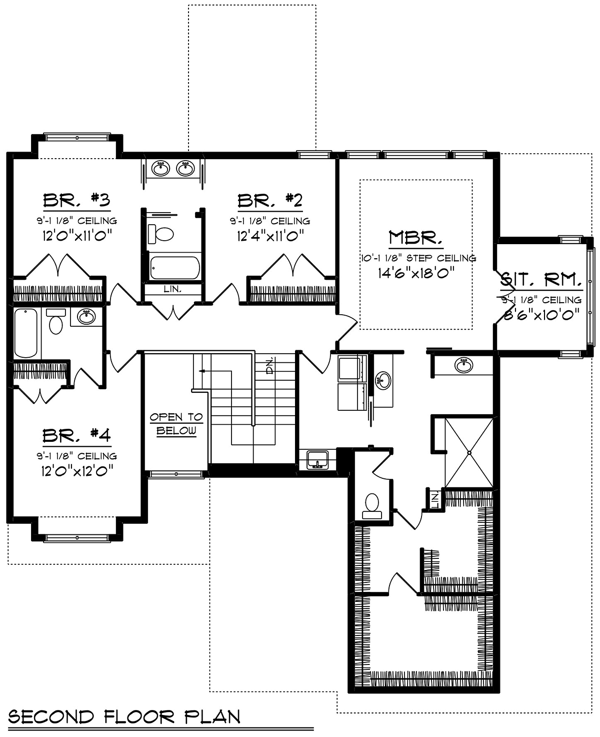 Craftsman Ranch Level Two of Plan 75488