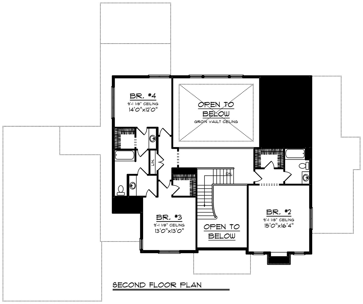 Craftsman Mediterranean Southwest Tuscan Level Two of Plan 75490