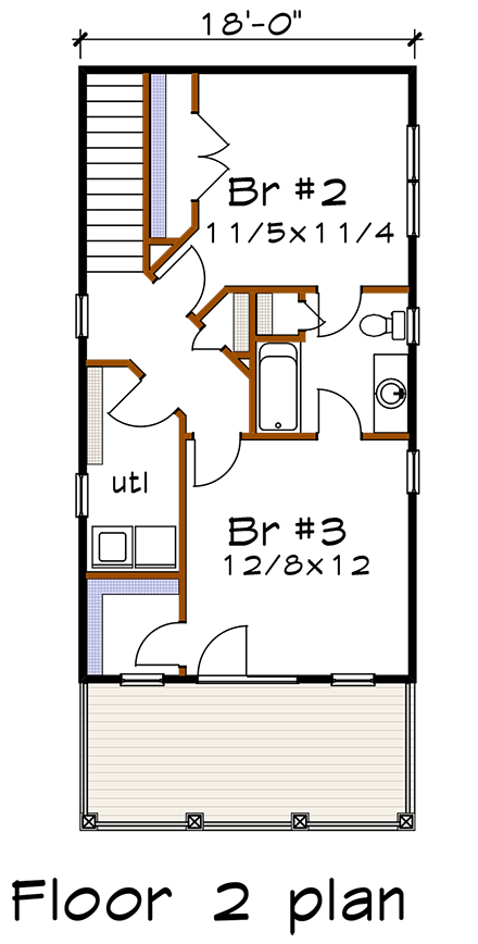 House Plan 75500 Second Level Plan