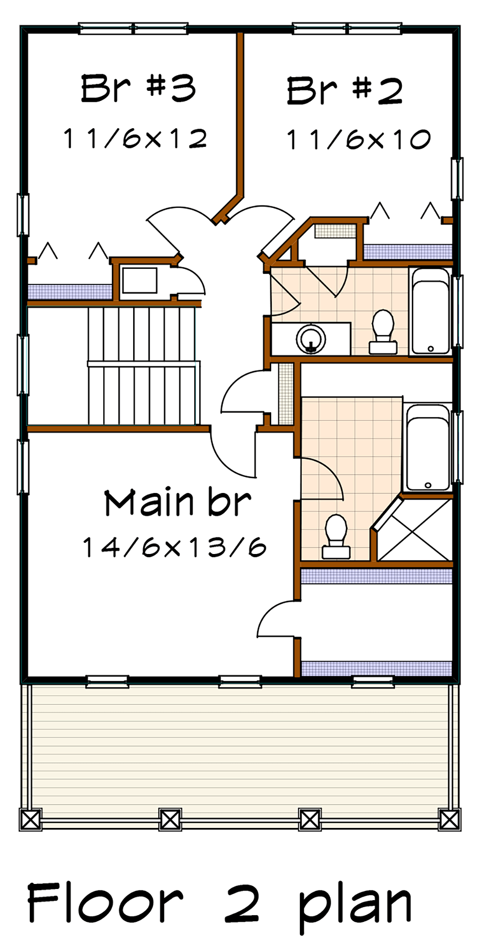 Bungalow Craftsman Level Two of Plan 75506