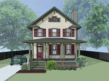 Colonial Country Elevation of Plan 75508