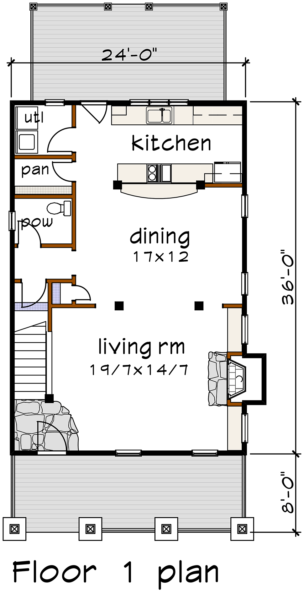 Bungalow Colonial Craftsman Level One of Plan 75509