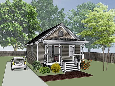 Bungalow Colonial Cottage Elevation of Plan 75512