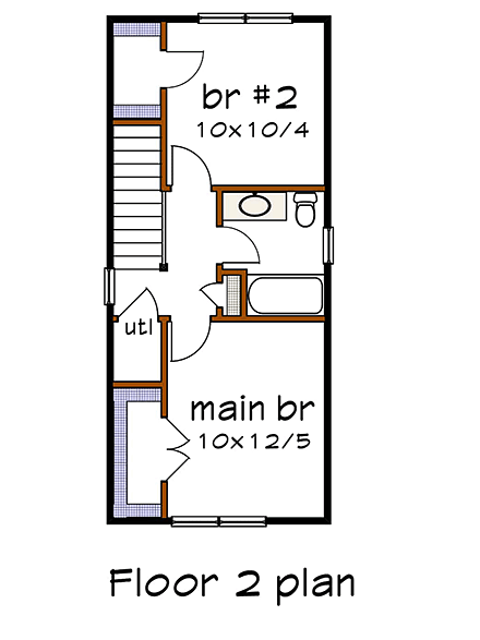 House Plan 75513 Second Level Plan
