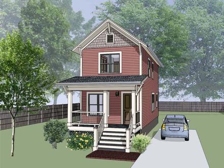 Colonial Southern Elevation of Plan 75513