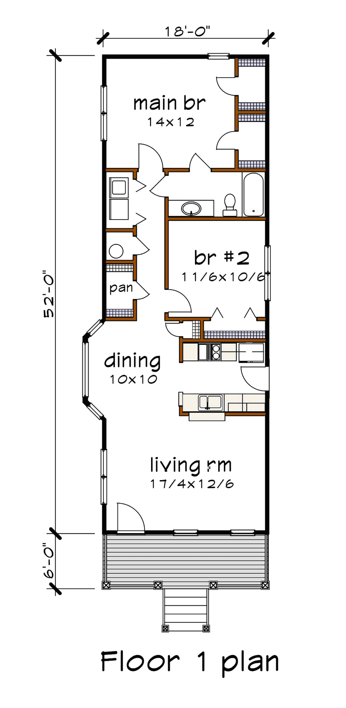 Bungalow Colonial Cottage Level One of Plan 75514