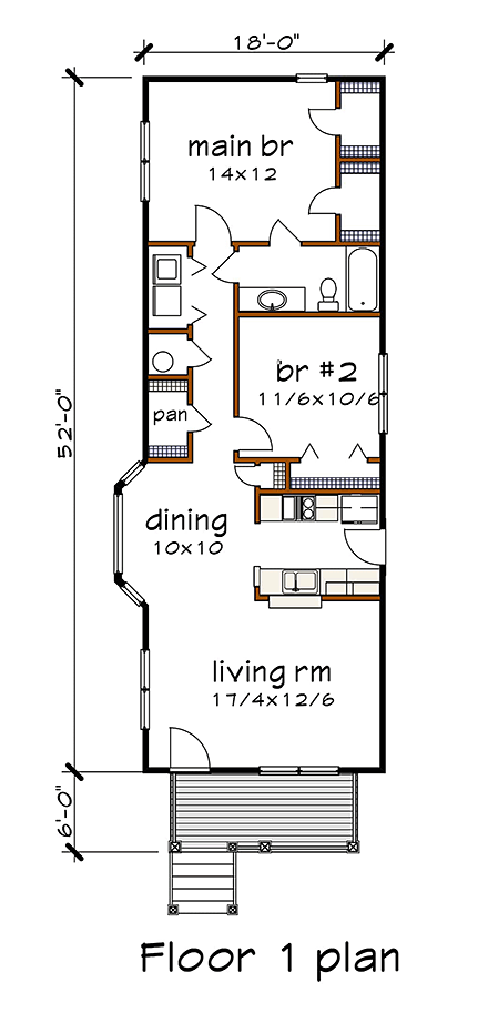 House Plan 75515 First Level Plan