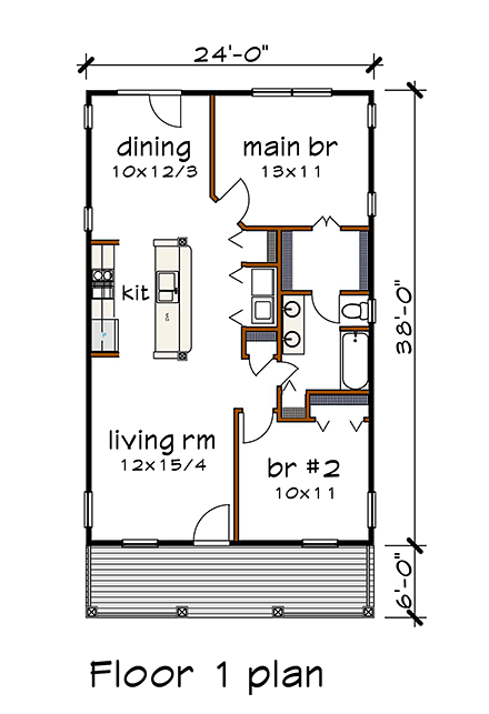 House Plan 75516 First Level Plan