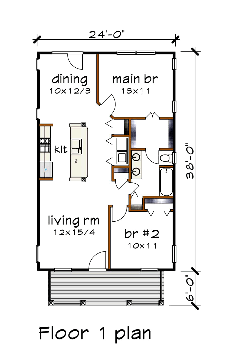 Bungalow Level One of Plan 75517