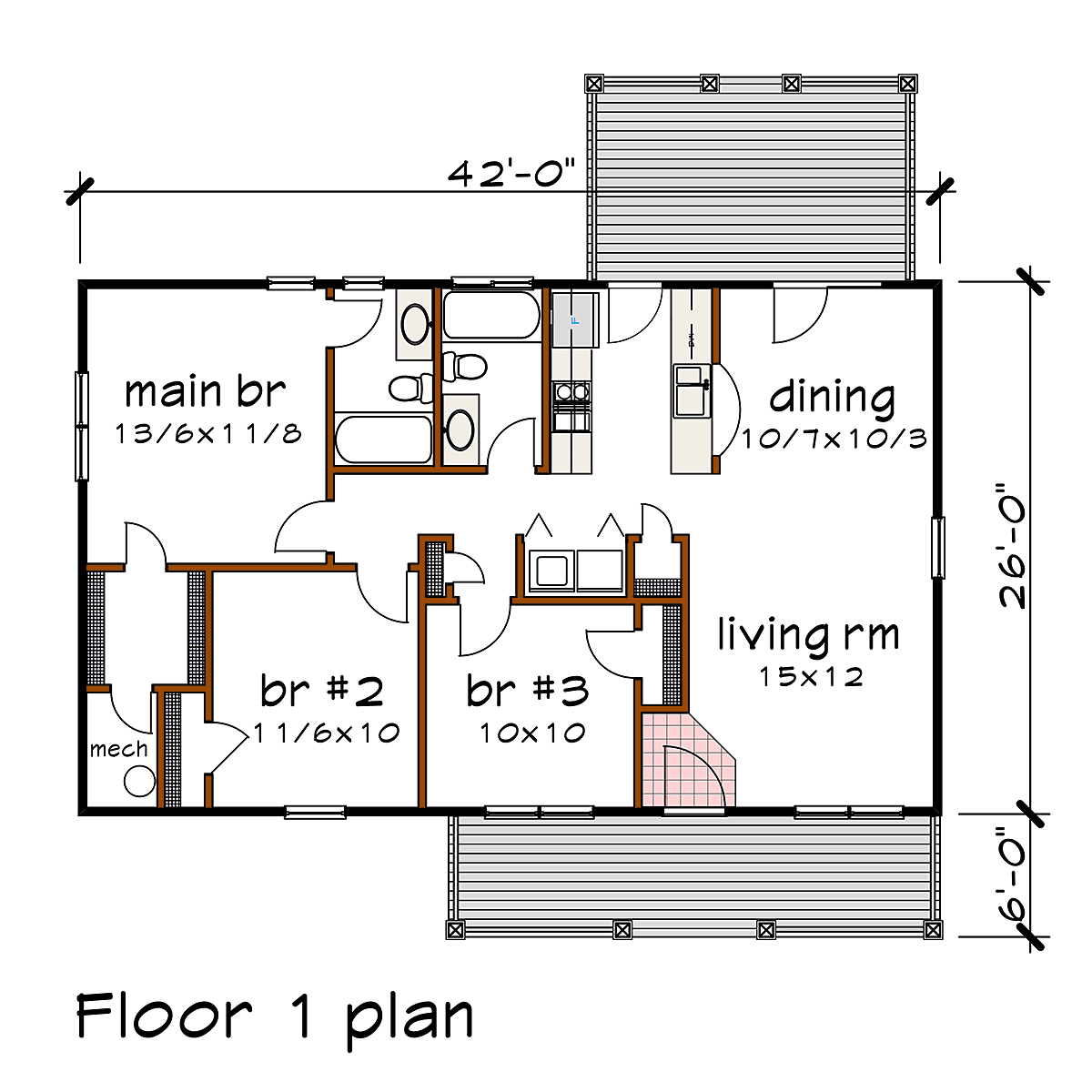 Bungalow Cottage Level One of Plan 75518