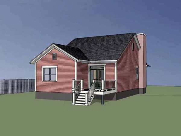 Bungalow Cottage Rear Elevation of Plan 75521