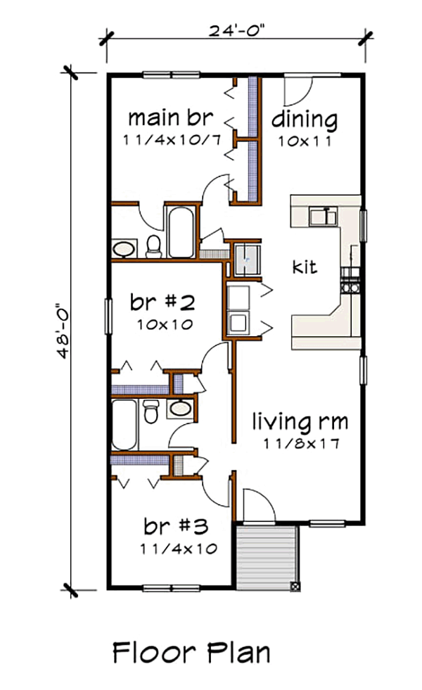 Bungalow Level One of Plan 75522