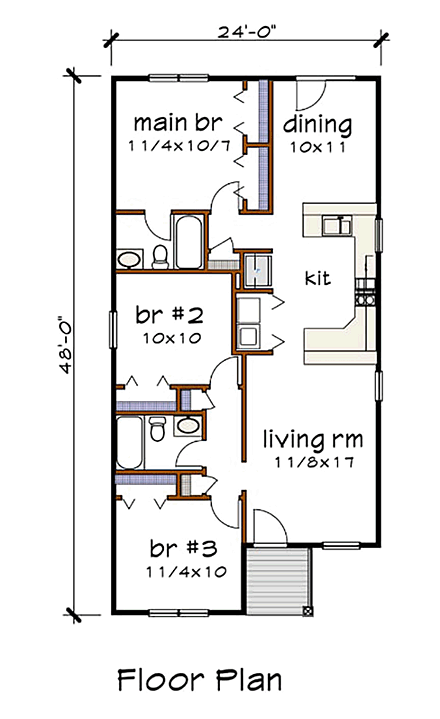 House Plan 75522 First Level Plan