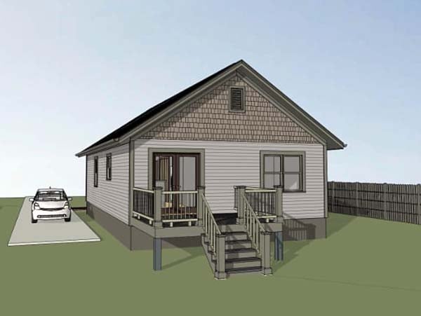 Bungalow Rear Elevation of Plan 75522